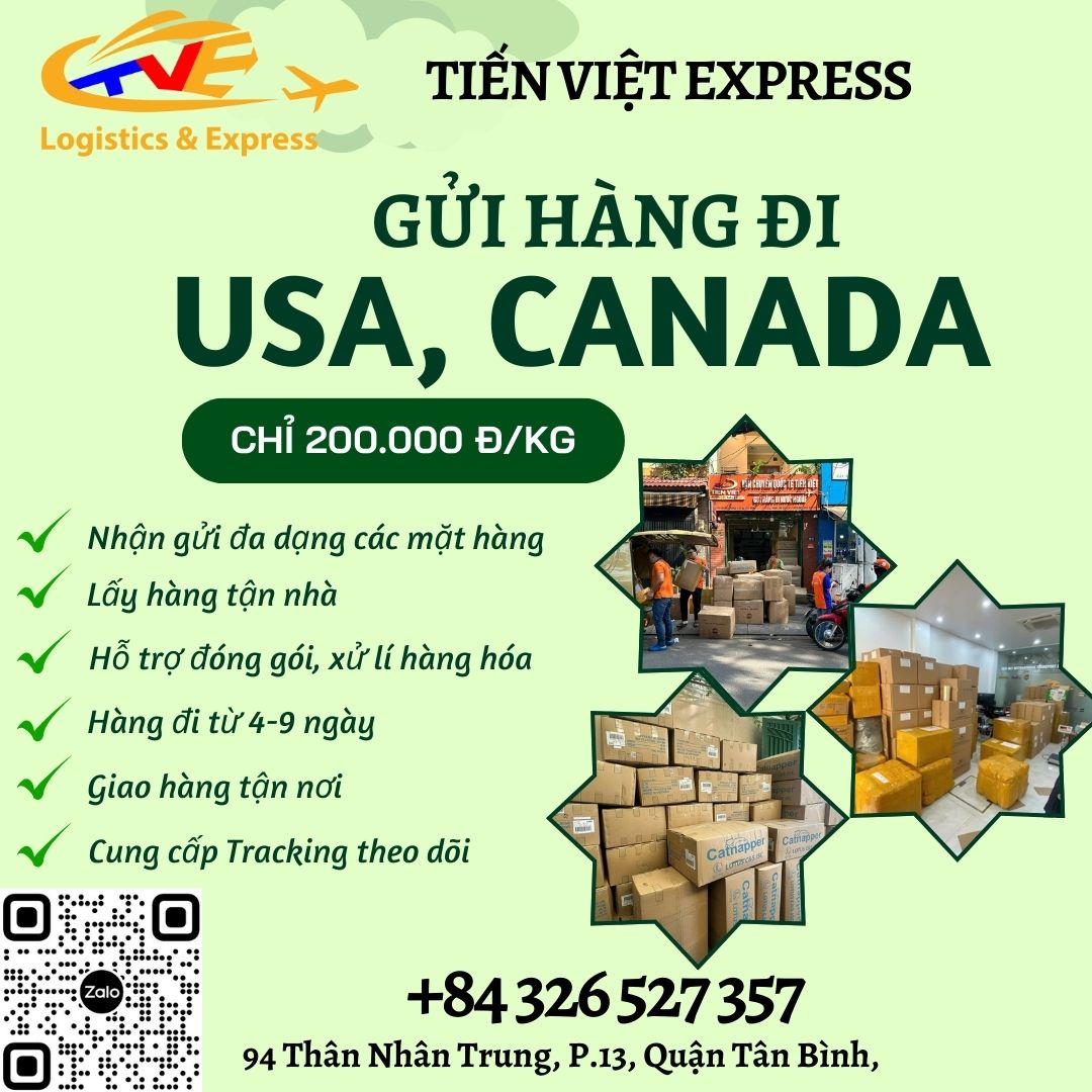Gửi hàng đi USA, Canada - Tiến Việt Express